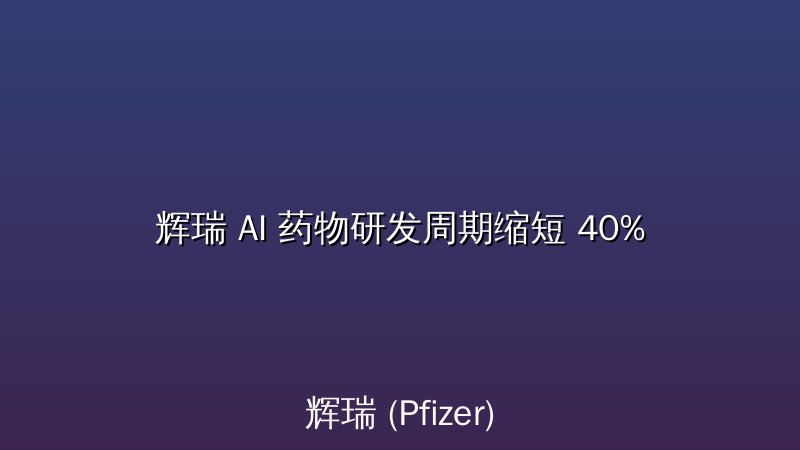辉瑞 AI 药物研发周期缩短 40%